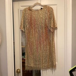 Beaded Tassel short sleeve dress, delicate, brand new with tag